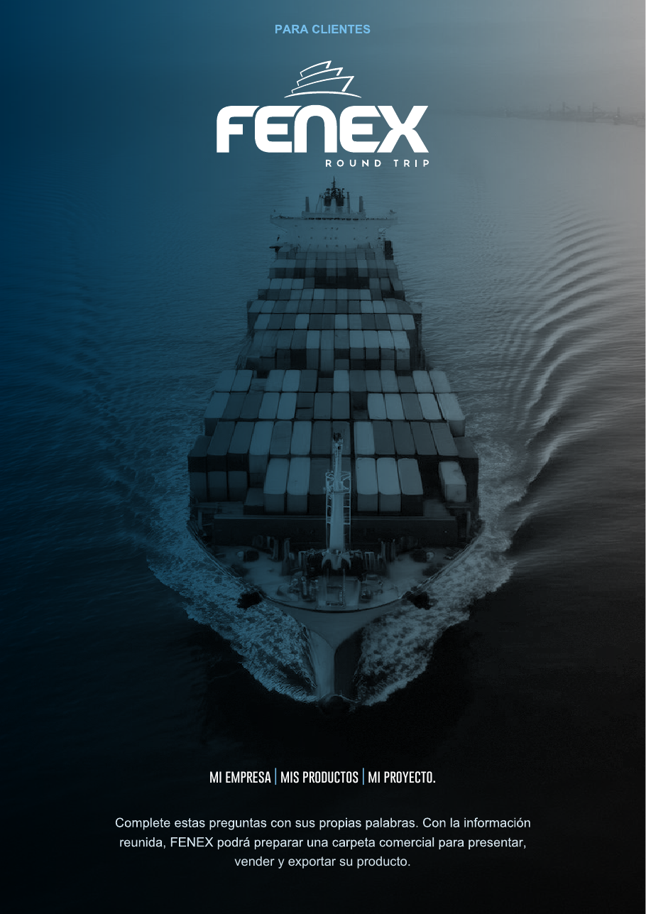 Tapa de la carpeta comercial exportadora FENEX